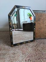 Antique Chinoiserie Painted Lacquered Frame Wall Mirror