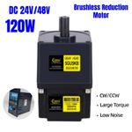120W DC24V/48V Brushless Reduction Motor 200-3000RPM Adjustable Speed Controller