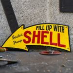 Shell Arrow Vintage Style Reproduction Cast Iron Sign Wall Decor