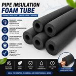 Foam Tubing Pipe Insulation Outside Pipe Lagging Black 1.7M Length 6mm-32mm ID