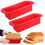 2X 2lb Loaf Tin Non Stick Bread Baking Cake Mould Pan Bakeware Mold Silicone