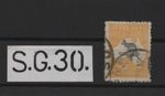 Australia Kangaroo & Map Stamp - 5s Grey & Yellow SG 30 - Used - Cat £350