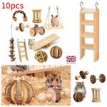 10 Pack of Wooden Hamster Chew Toy Hamster Rabbit Guinea Pig Accessories Set