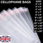 Clear Self Adhesive peel & Seal Cellophane OPP Transparent packing Bags A4 A5 A6