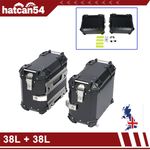 Motorcycle Saddle Box Aluminium Alloy Side Storage Case 38L+38L+ Mount Brackets
