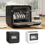 Tabletop Dishwasher, Mini Countertop Dishwasher with Built-in 6L Water Tank
