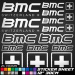 17x BMC SWITZERLAND Vinyl Decal Stickers Sheet Bike Frame Cycling Cycle Bicycle
