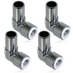 15mm x 10mm Pushfit Radiator Valve Chrome Reducing Elbow Stem Compression x 4
