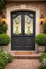 Bespoke Victorian Stained Glass Doors Made To Order Hardwood 250 Deposit .