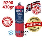 R290 REFRIGERANT Gas 430g For TEFCOLD Gram Polar True R290 gas