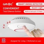 Smoke Alarm 10 Year Battery Fire Detector High Sensitivity Sensor UK