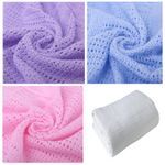 2 x Cotton Baby Cellular Blanket For Crib/Pram/ Buggy/Cot /Moses Basket 70x90cm.