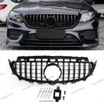 FOR MERCEDES E CLASS W213 C238 2016-2019 GT STYLE GLOSS BLACK FRONT GRILLE GRILL