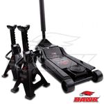 3 TONNE LOW PROFILE CAR JACK & AXLE STANDS SET HEAVY DUTY HYDRAULIC LIFT TOOL