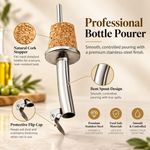 5Pcs Cork Olive Oil Pourers Oil Bottle Spouts Vinegar Dispenser with Top Cap New