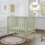 Waffi Mini Baby Pistachio Cot Space Saver Cot - optional fibre mattress 100x50cm