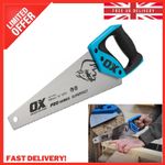 OX Pro Hand Saw 350mm Fine Tooth 15 TPI Wood & Plastic Cuts Compact 350mm