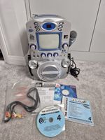 The Singing Machine STVG-513 CD+G Karaoke System FM Radio Mic AV Cable CD+G