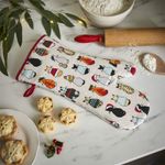 Gauntlet Oven Glove Ulster Weavers Cats In Waiting 100% Cotton Red