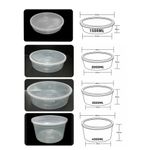 Plastic Round CLEAR Food Containers with Lids Kitchen Catering Takeaway Reusable