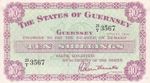 Guernsey 10/- 1966 signed Guillemette. EF