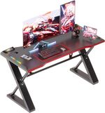 100 * 55 cm Gaming Desk with LED Lights, Gaming Table Thickened Z Shaped, Gamer