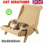 Cat Scratcher Lounger Sofa Cardboard Kitten Scratching Post Pad Sleep Bed Wooden