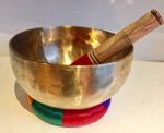 Hand Made Hammered 5'' Tibetan Singing Bowl 7 Metals Heart Chakra F Cushion Gift