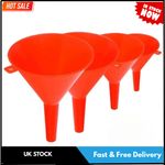 4pc Funnel Set Plastic Pouring Funnels Kitchen Petrol Fuel NEW.