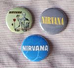 Nirvana (Grunge / Kurt Cobain) three 25mm button badges. Free UK postage!