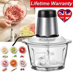 Dayplus Electric Chopper Food Processor Blender Meat Fruit Vegetable Mixer 2L UK