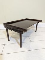 Antique Campaign Mahogany Bed Tray 4 Turned Legs Stamped FREE POSTAGE 