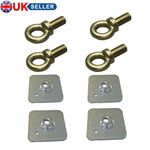 4X Motorsport Seat Belt Harness Eye Bolts + Backing Mounting Plates 7/16 Thread
