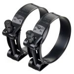 2 x Mikalor W2 Supra Black Stainless Steel Heavy Duty Clamp - (63mm-68mm)