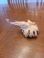 Vintage Carved Burl Wood Knot Elephant Head Art Sculpture Trunk Up 6" Figure