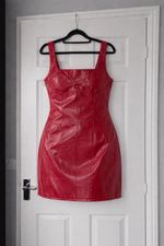 Nasty Gal Red. Faux Leather Dress Size 16