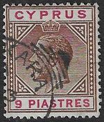 CYPRUS 1915 9pi brown and carmine fine part - 45025