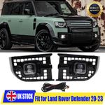 for Land Rover Defender 2020-2026 Front LED Fog Light Driving Lamp Grill Cover