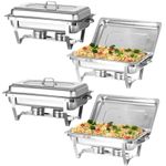 2/4/6/8 Pack 9L Chafing Dish Buffet Set Stainless Steel Rectangular Food Warmer