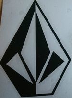 VOLCOM vinyl snowboard skate surf car campervan vinyl sticker black 100mm. 