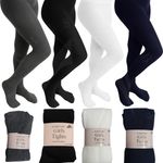 1-8 PCS Girls Tights School Super Soft Cotton Rich Back TO School Age 3–14 Years
