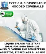 DISPOSABLE COVERALLS (TYPE 6 & 5 SAME AS TYVEK) MICROPOROUS.SAFE T.OVERALL.PAINT