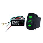Turn Signal Rocker Switch with Green LED Flasher Light For ATV UTV RV Vehicle