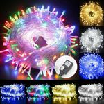 2-100m Solar/Battery/Plug in Fairy String Lights Outdoor Xmas Indoor Flashing UK