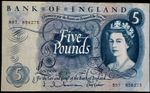 BANK OF ENGLAND 1963 ELIZABETH II, HOLLOM £5 BANKNOTE.                       C3b