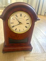 John Moore & Sons Mantel Clock Wood Case Quartz Battery Operated Roman Numerals