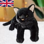 Black Cat Plush Toy Cute Black Cat Stuffed Animal Realistic Soft Cuddly Toy Gift
