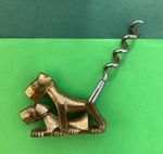 VINTAGE BRASS CORKSCREW ‘JUST GOOD FRIENDS’ CURLY TAIL DOUBLE DOGS