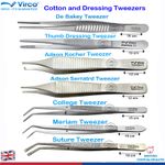Surgical Forceps Dental Medical Cotton & Dressing Pliers Tweezers Soft Tissue