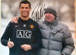 Cristiano Ronaldo & Alex Ferguson Hand Signed Man Utd A3 " Photo Verified COA